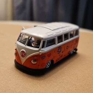 Orange and White Toy Van